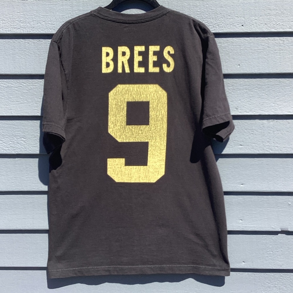 Reebok  New Orleans Saints Drew Brees Cotton Black T-Shirt with Gold Saints Logo